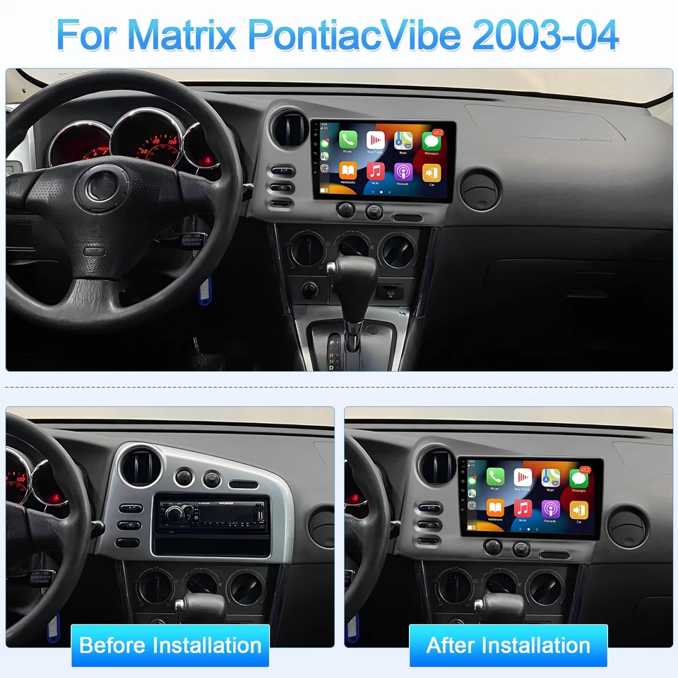 Android Car Play w/Cam Car Stereo Radio GPS Navi For Toyota MATRIX 2003-2004 US - Imagem 4 de 4
