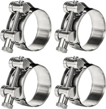 T-Bolt Hose Clamps 304 Stainless Steel 26-28mm 4-Pack - Heavy Duty Adjustable