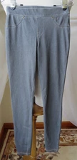 UTOPIA BY HUE WOMAN'S DENIM LEGGINGS GRAPHITE GRAY PULL ON STRETCH S 4-6 NEW