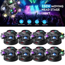 6 Arms 150W LED RGBW Moving Head Light Strobe Laser Stage Lighting DJ Party DMX