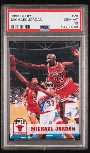 1993-94 Hoops #28 Michael Jordan PSA 10 Graded Basketball Card NBA Bulls 93-1994