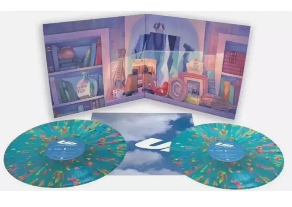 UP MONDO BLUE SPLATTER Vinyl Original Motion Picture Soundtrack 2LP Pixar USED - Image 2 of 4