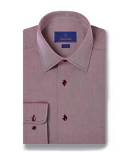 David Donahue Cotton Micro Herringbone Trim Fit Dress Shirt MSRP 155