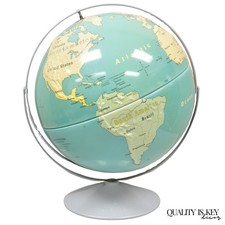 Vintage Nystrom 16" Large Sculptural Relief Classroom Double Axis World Globe