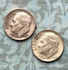 LOT -1956 "D" & 1964 "D" (FSB) in "F" , "XF" cond.,90% silver dimes, BOLD "D" mm