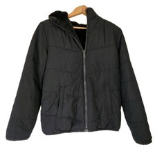 Abercrombie Kids Jacket 13/14 Faux Fur Lined Hood Winter Coat Reversible Unisex
