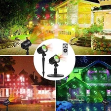 Christmas Laser Projector Lights Red Green Star Show Indoor Outdoor Garden