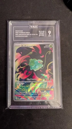 Bulbasaur 133/132 - Mega Evolution Enhanced Box Topper Stamped Promo TAG 9