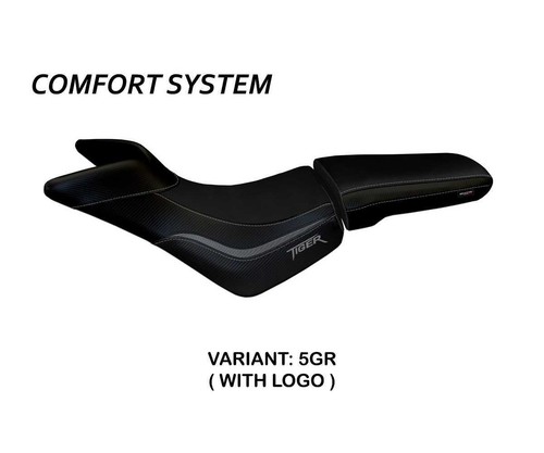 Seat saddle cover Noale comf sys Gray GR+logo T.I.Triumph Tiger 800/XC 2010>2020 - Picture 2 of 2