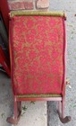 Antique wood rocking chair goose neck with green fabric. — photo 3