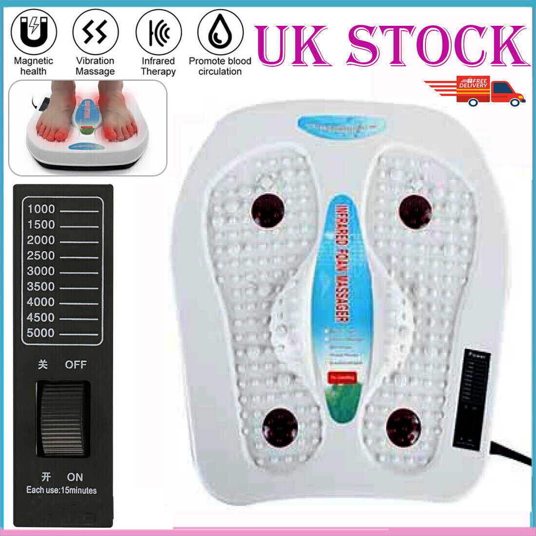 Vibration Blood Leg Foot Massager Revitive Circulation Booster w/Heated