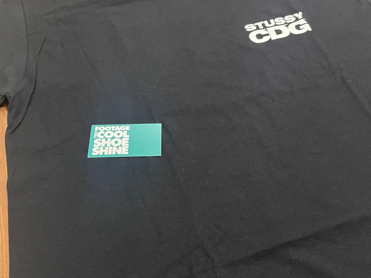 STUSSY COMME DES GARCONS CDG SURFMAN 40TH ANNIVERSARY SHIRT BLACK