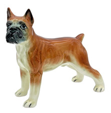 Boxer Dog Porcelain Figurine Male Standing Mid Century Japan Vintage 1940s