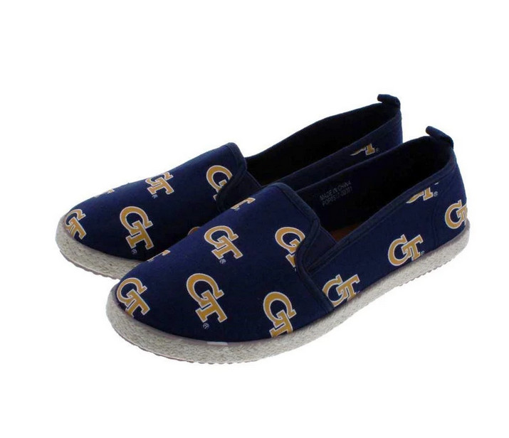 FOCO NCAA Womens Georgia Tech Желтые куртки эспадрильи парусиновая обувь без шнуровки