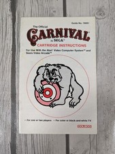 The Official Carnival by Sega MANUAL ONLY for Atari 2600 - Free Shipping