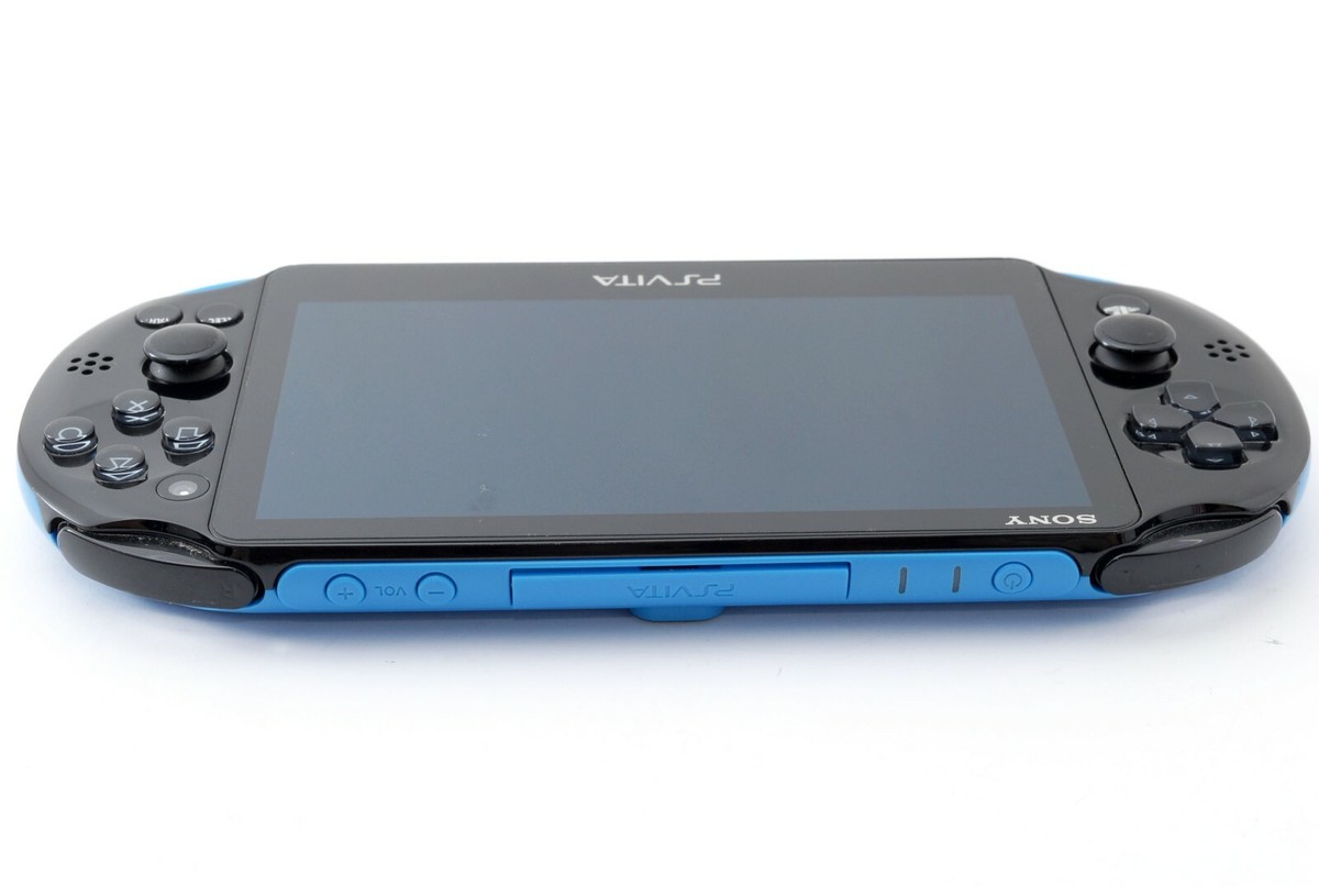 Sony PS Vita Blue Black Slim PCH-2000 w/ Charger + Box