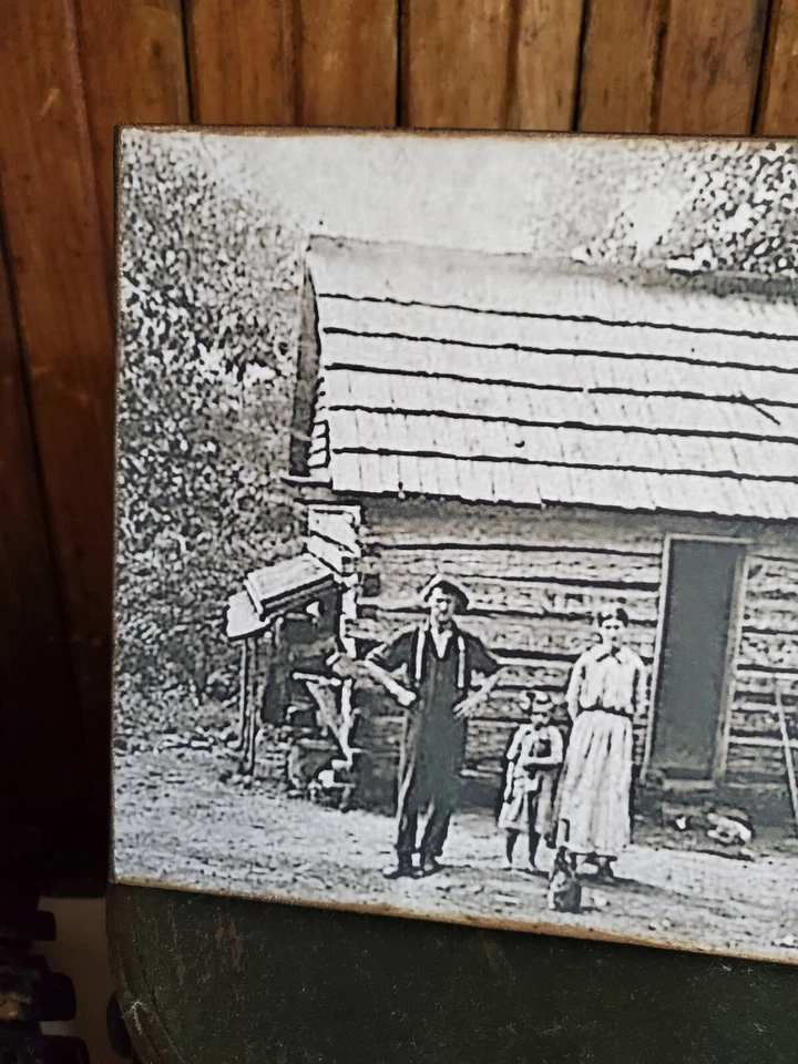 PRAIRIE PRIMITIVE HOMESTEAD FARM ANTIQUE VINTAGE STYLE LOG CABIN FAMILY SIGN  - Image 4 of 4