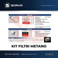 KIT 2 FILTRI METANO FIAT GRANDE PUNTO EVO PANDA QUBO DOBLO DUCATO NATURAL POWER