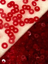 Sequins 3mm Red Transparent Gloss Tiny Round Flat Choose Pack Size Doll Size