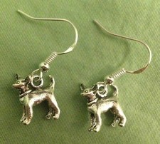 CHIHUAHUA DOG EARRINGS, Small - Pewter with Sterling Silver Ear Wires or GP 
