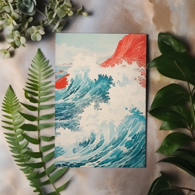 Ukiyo-e Waves Hokusai-Stil, japanische Wandkunst, Leinwand und Posterdruck Z13