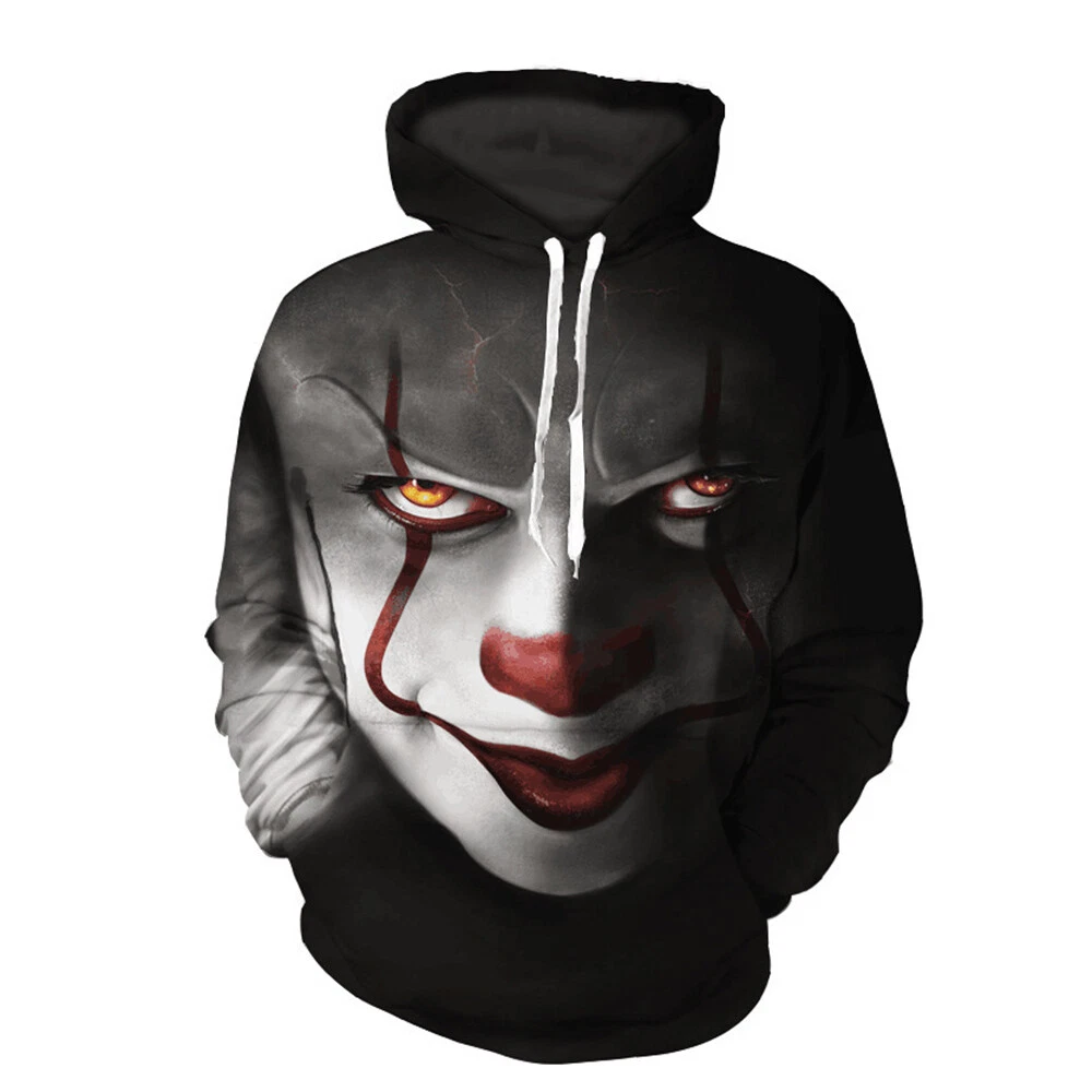 New Sportswear hot sae 3D Print Sweatshirt Hoodie Stephen King Pennywise  Clown | eBay
