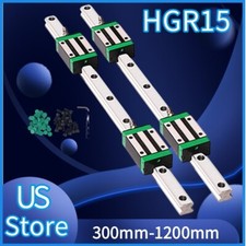 2x HGR15 Linear Guide Linear Rail 300mm-1200mm 4 x HGH15CA Slide Block For CNC