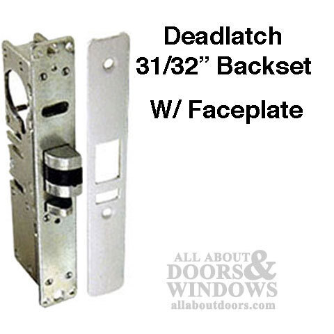 Deadlatch, Exit Door, 31/32 Backset, LH w/ Flat Faceplate - Choose
