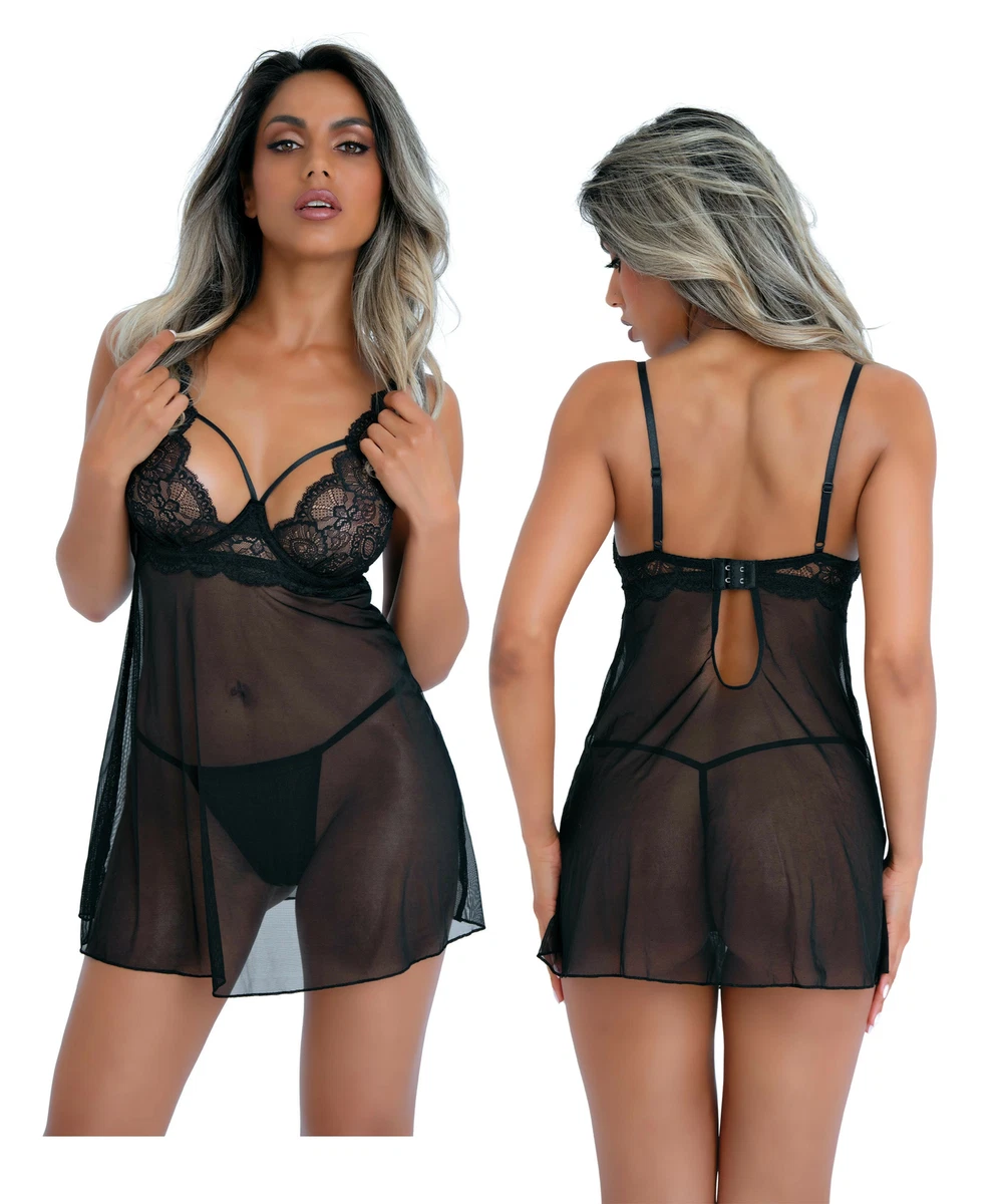 Body Babydoll In Rete Ultrasottile Donna – Lingerie Trasparente Con Zip (S-5XL)