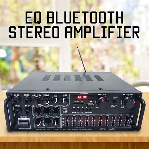 2000W VOLLVERSTÄRKER BLUETOOTH 5.0 HIFI STEREO FM RADIO 4 MIKROFONEINGÄNGE DHL - Bild 13 von 16