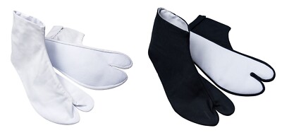 Japanese TABI with 5 Kohaze Clasps...  1 Pair Black & 1 Pair White... Size 26cm