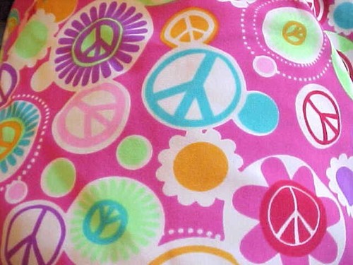 Girls Bathing Swim Suit SZ M Two Piece Tankini Top Bikini Bottom Peace Signs - Picture 12 of 12
