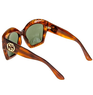 GUCCI Gold STAR Stud GG3870S Oversized Brown Green Taylor