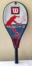  Wilson Mach 3 tennis racquet 4 3/8" grip black silver and yellow preowned