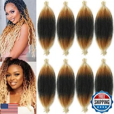 8 Packs Springy Afro Twist Hair 12 Inch Marley Twist Braiding Hair 3 Tone Blo
