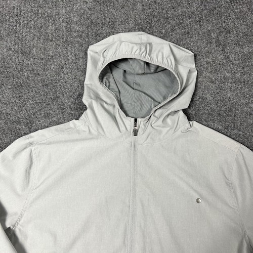 Vuori Jacket Mens XL Gray Outdoor Trainer Shell Hooded Full Zip Lightweight V512 - Picture 3 of 15