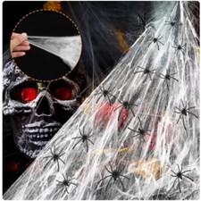2pcs Halloween Fake Spider Web Cotton Party Gift Decor Scary Stretchable Trick