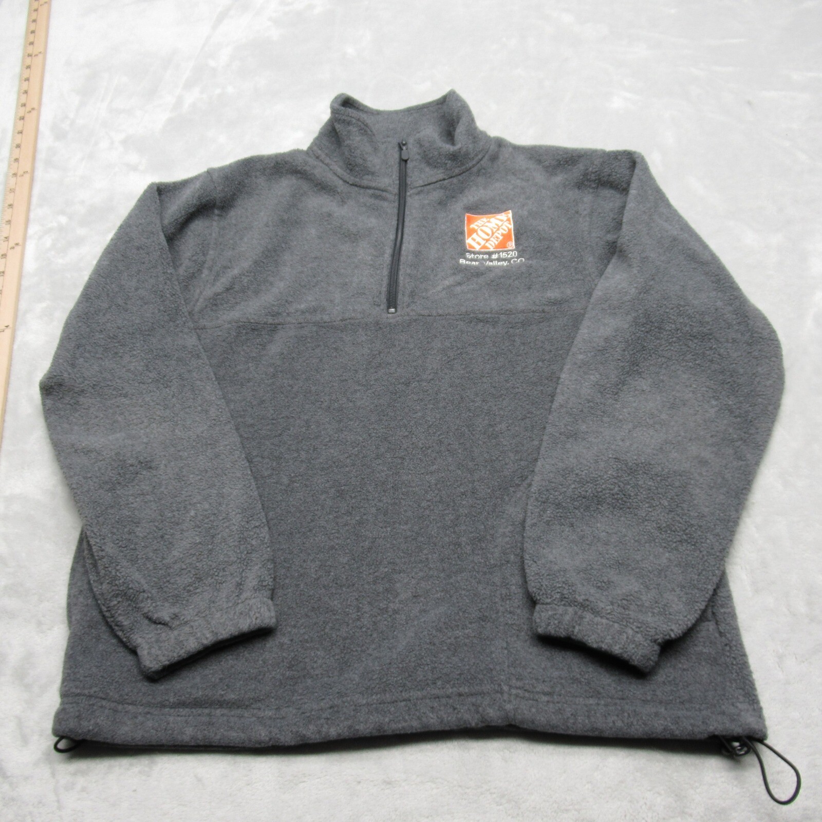 Home Depot Employee Sweatshirt Womens Small Gray Pockets Fleece 1/4 Zip Colorado