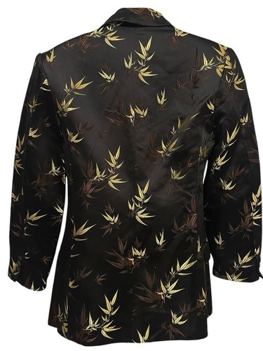 Blazer Vivienne Tam Mujer Negro Jacquard Bordado Bambú Hojas M - Imagen 10 de 12