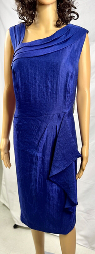 Les Bos Formal Evening Dress Gown Royal Blue Size 16W Knee Length