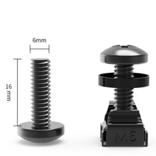 M6 16 Rack Mount Cage Nuts Screws Washers for Rack Mount Server Cabinet Routers