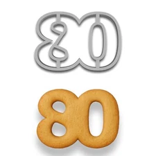 Mighty Gadget Number 80 Cookie Cutter - 3.5x5 Inches (Random Color)