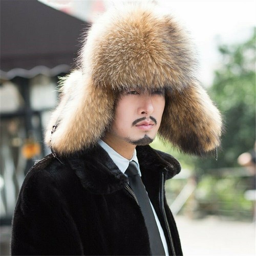 Brand Russian Raccoon Full Fur Shapka 