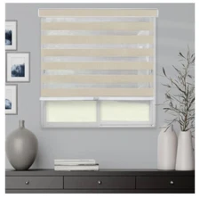 Zebra Blinds, Roller Window Shades Pearl, Blinds for Windows 60in W  x 72in L