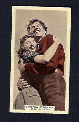 1939 #54 Film Favourites Cigarette Trade Card, Barbra Stanwyck, Joel McCrea