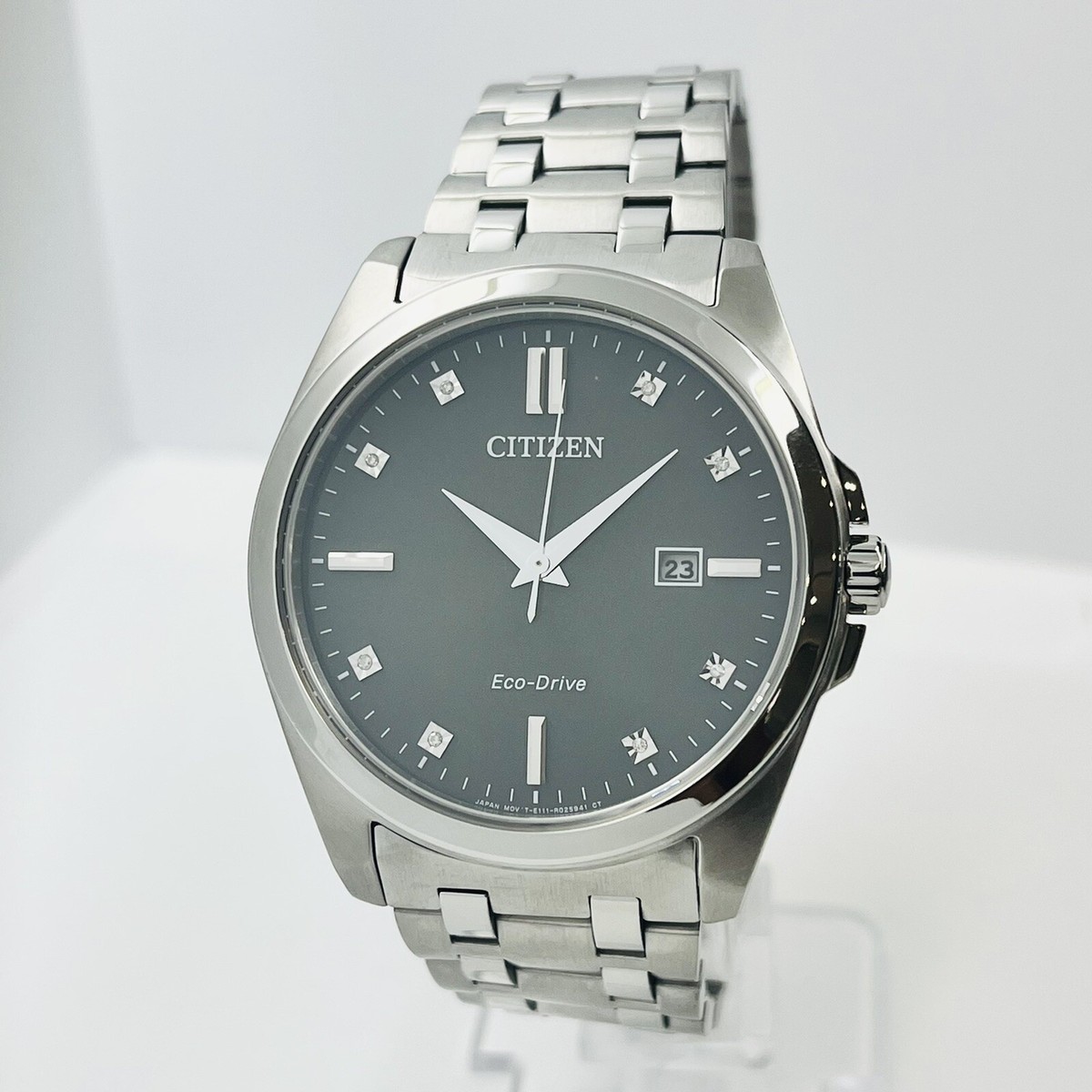 Citizen Eco-Drive Corso Diamond Accent Date Gunmetal Watch 37MM E111-R020728 Amazon.com: Citizen Men main image 2