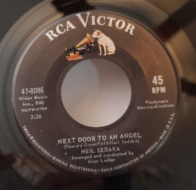 Neil Sedaka NEXT DOOR TO AN ANGEL (ROCK N ROLL 45/PS) #8086