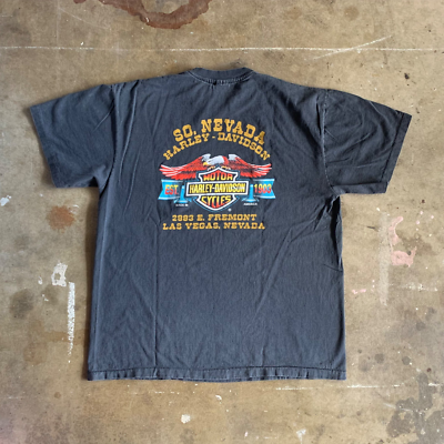 1987 VINTAGE 80s 3D EMBLEM HARLEY DAVIDSON EAGLE T-SHIRT SZ L LAS