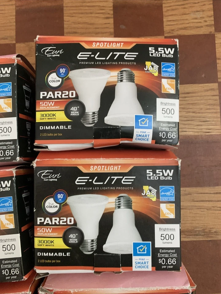 Euri E-Lite 5.5 Watt LED Spotlight PAR20 Soft White 500 Lumens Pack Of 7-14 Bulb - Image 3 of 4
