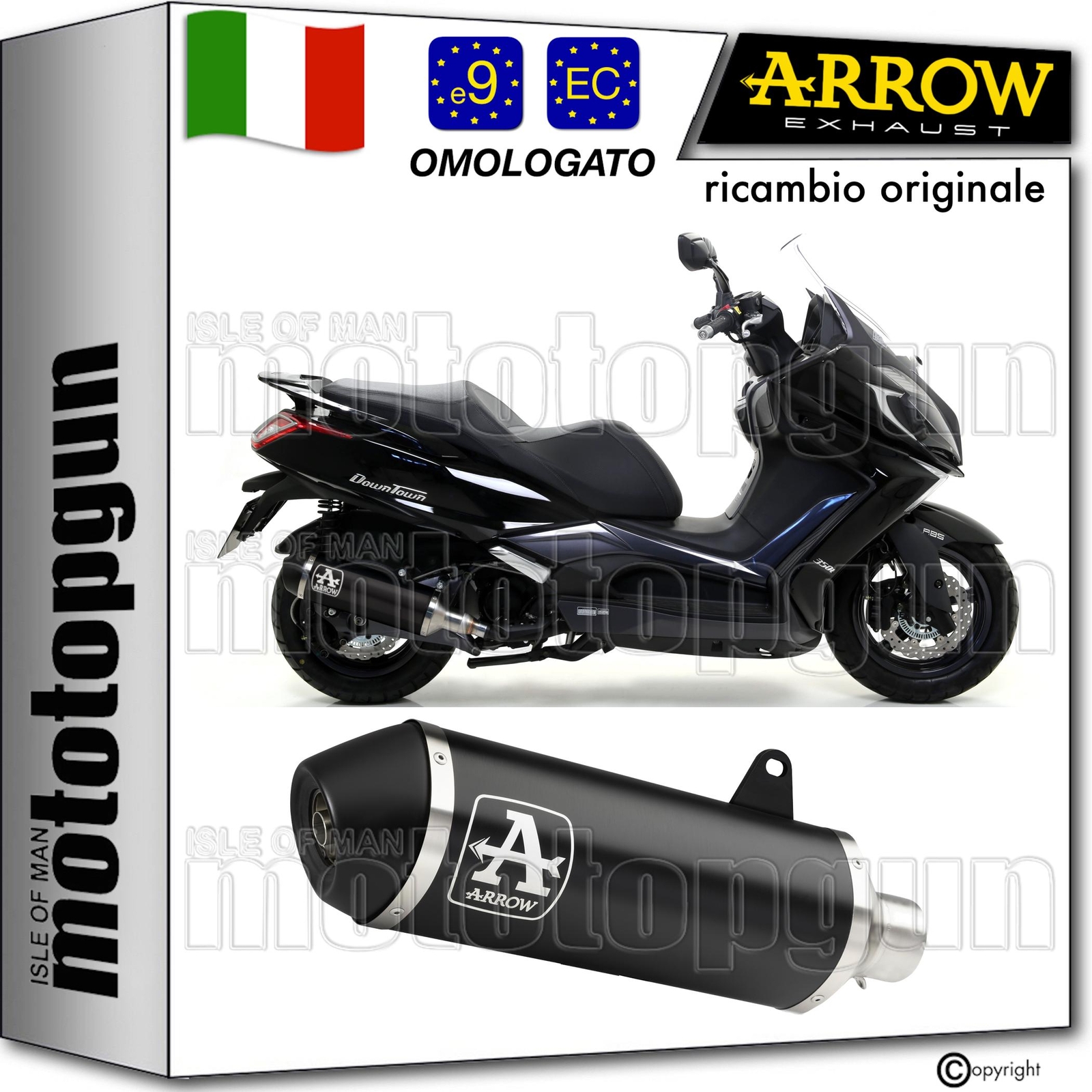 ARROW SCARICO OMOLOGATO CATALIZZATO URBAN NERO KYMCO DOWNTOWN 350 I 2016 16